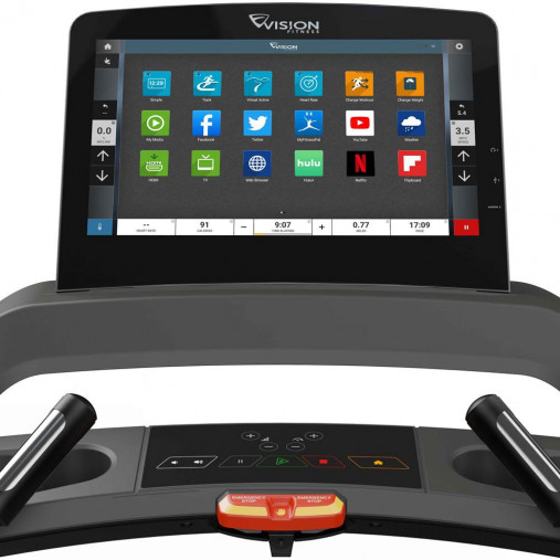 Беговая дорожка VISION T600E с консолью 22-дюйма, сенсорным экраном и поддержкой Virtual Active (виртуального ландшафта)