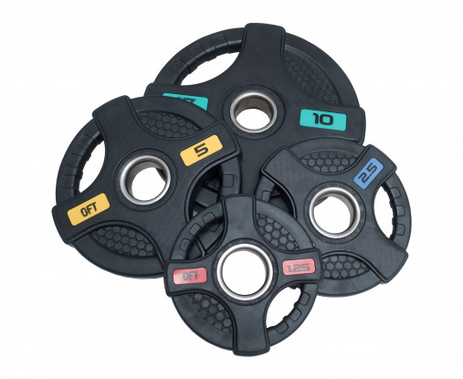 Диск олимпийский обрезиненный черный с двумя хватами 10 кг Original Fit.Tools ф50 мм Диск олимпийский обрезиненный черный с двумя хватами 10 кг Original Fit.Tools ф50 мм