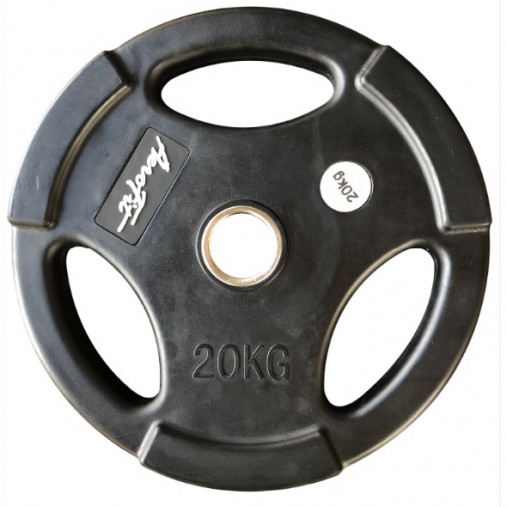 Олимпийский обрезиненный диск AeroFit AFPLBс20 кг, черный матовый