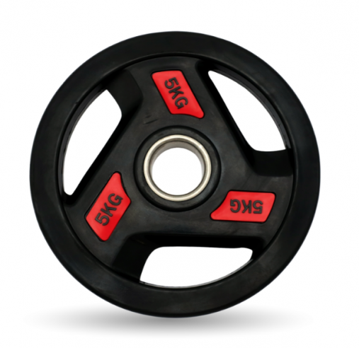 Диск обрезиненный с 3-мя хватами 5 кг UNIX Fit PRO, 51 мм, олимпийский, красный Диск обрезиненный с 3-мя хватами 5 кг UNIX Fit PRO, 51 мм, олимпийский, красный