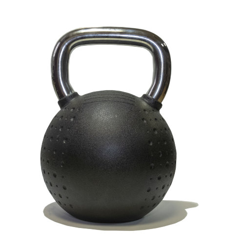 Гиря 32 кг с хромированной ручкой полиуретановая (CPU)