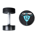 Гантели в уретане LIVEPRO Premium Urethane Dumbbells 12 кг, черный/синий (пара)